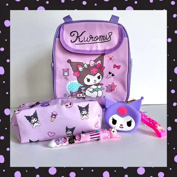 💜(KUR313) Kuromi Adorable 4-Piece Lunch Cooler Bundle! - Picture 1 of 10